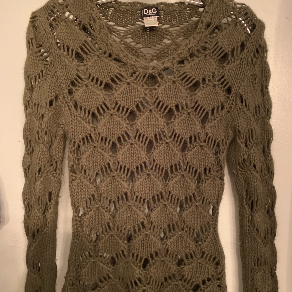 D&G Sage Green Crocheted sweater